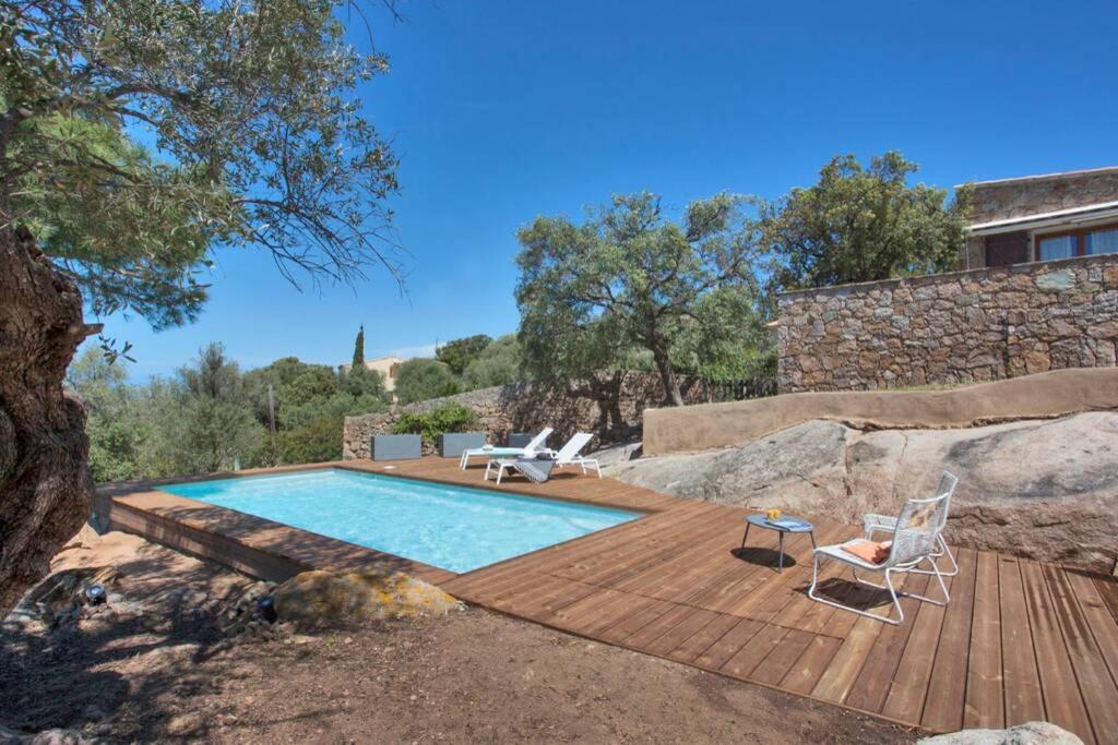 Villa Bodri, Maison En Pierre Avec Vue Mer Et Piscine Chauffee L'Ile-Rousse  Bagian luar foto