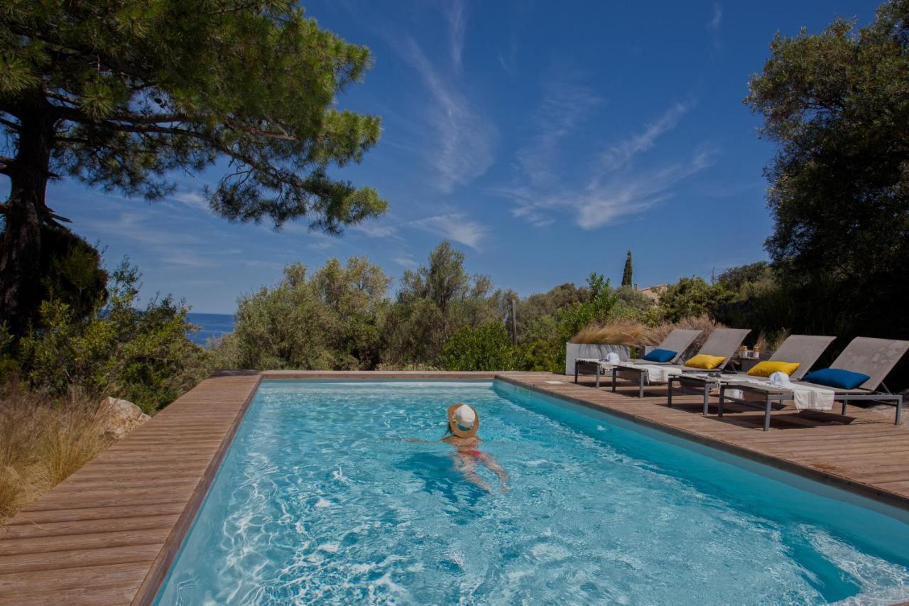Villa Bodri, Maison En Pierre Avec Vue Mer Et Piscine Chauffee L'Ile-Rousse  Bagian luar foto